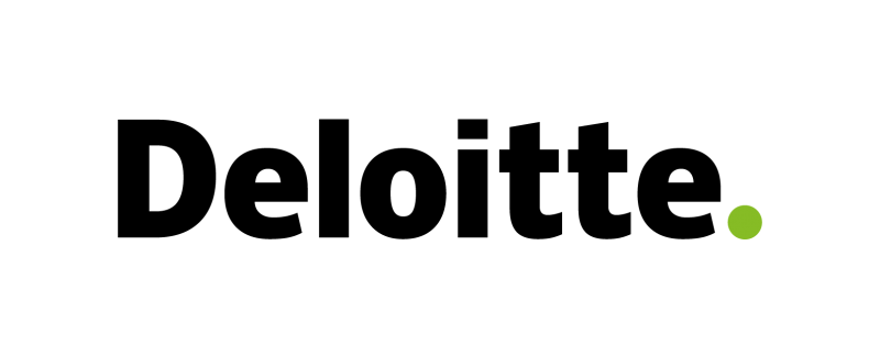 Deloitte logo image description black text with green dot